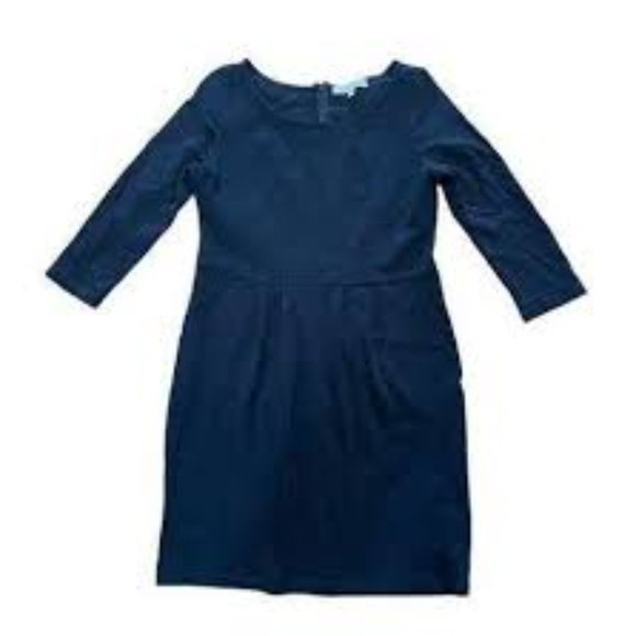 NWOT The Vanity Room Knit Knee Length Dress 3/4 Sleeve Pockets Round Neck - Picture 1 of 6